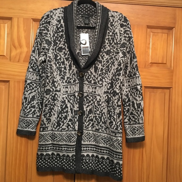 Design History NWT Grey wool Blend Cardigan Large - Picture 1 of 9